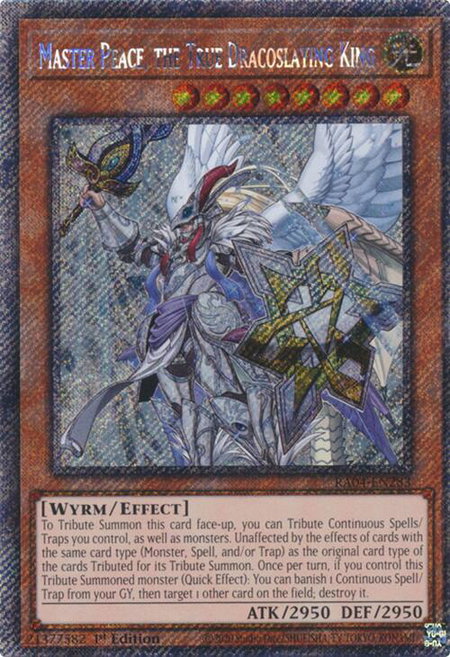 Master Peace, the True Dracoslaying King (Platinum Secret Rare) - Quarter Century Stampede YuGiOh trading card