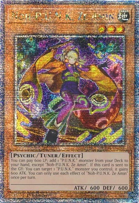 Noh-P.U.N.K. Ze Amin (Quarter Century Secret Rare) - Quarter Century Stampede YuGiOh trading card
