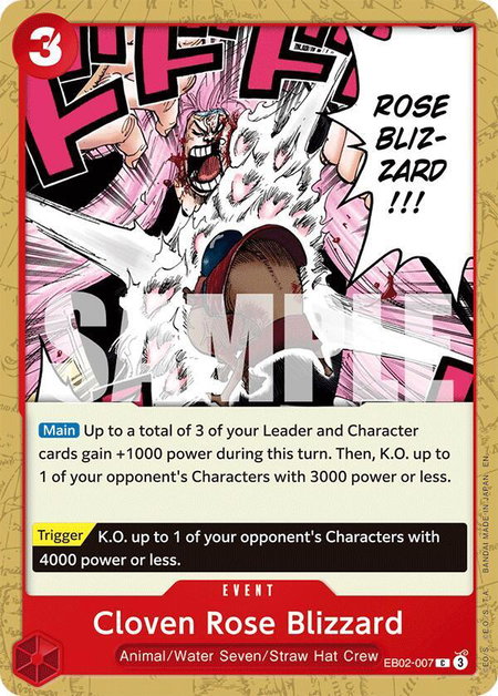 Cloven Rose Blizzard trading card from Extra Booster: Anime 25th Collection Cloven Rose Blizzard - Extra Booster: Anime 25th Collection One Piece trading card