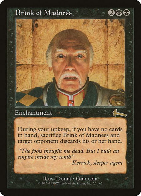 Brink of Madness - Urza's Legacy Magic: The Gathering trading card