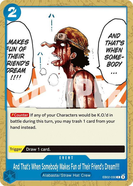And That's When Somebody Makes Fun of Their Friend's Dream!!!! trading card from Extra Booster: Anime 25th Collection And That's When Somebody Makes Fun of Their Friend's Dream!!!! - Extra Booster: Anime 25th Collection One Piece trading card