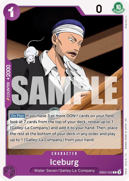 Iceburg trading card from Extra Booster: Anime 25th Collection Iceburg - Extra Booster: Anime 25th Collection One Piece trading card