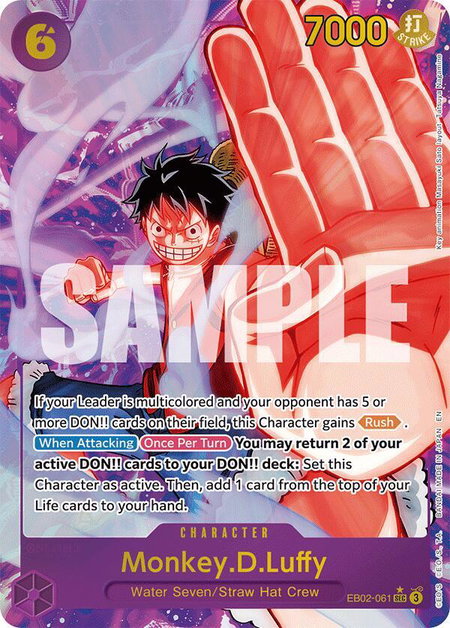 Monkey.D.Luffy (061) (Alternate Art) trading card from Extra Booster: Anime 25th Collection Monkey.D.Luffy (061) (Alternate Art) - Extra Booster: Anime 25th Collection One Piece trading card