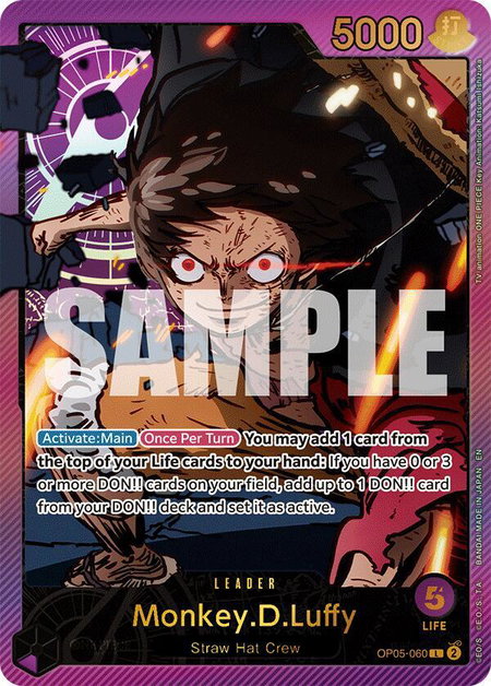 Monkey.D.Luffy (SPR) trading card from Extra Booster: Anime 25th Collection Monkey.D.Luffy (SPR) - Extra Booster: Anime 25th Collection One Piece trading card