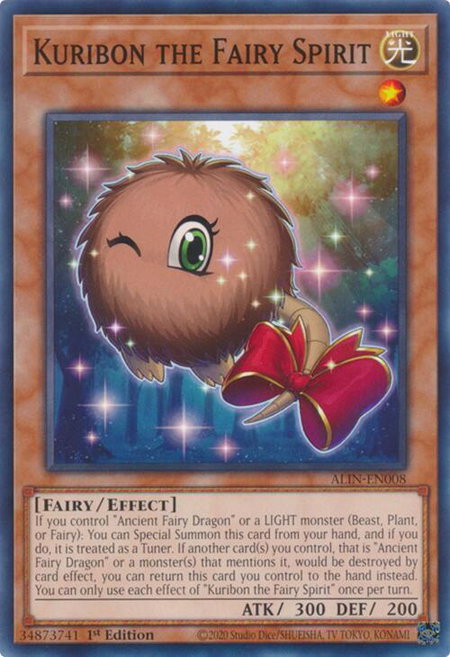 Kuribon the Fairy Spirit - Alliance Insight YuGiOh trading card