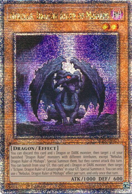 Nebulus, Dragon Ruler of Mishaps (Quarter Century Secret Rare) - Alliance Insight YuGiOh trading card
