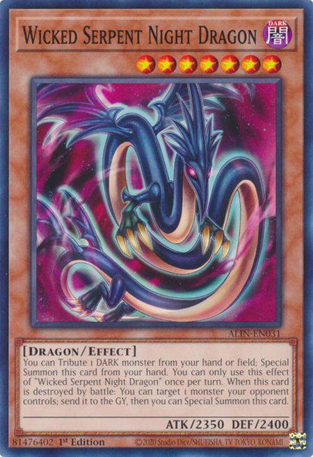 Wicked Serpent Night Dragon - Alliance Insight YuGiOh trading card