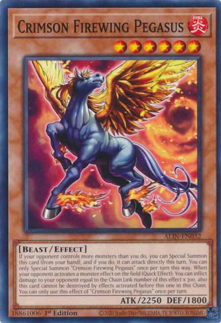 Crimson Firewing Pegasus trading card from Alliance Insight Crimson Firewing Pegasus - Alliance Insight YuGiOh trading card