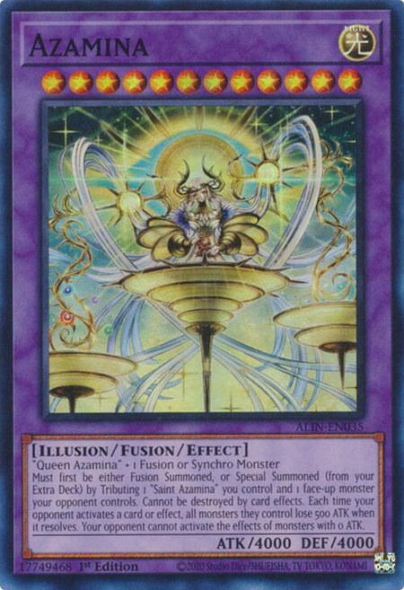 Azamina trading card from Alliance Insight Azamina - Alliance Insight YuGiOh trading card