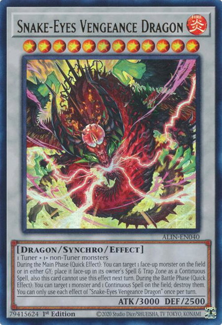 Snake-Eyes Vengeance Dragon - Alliance Insight YuGiOh trading card