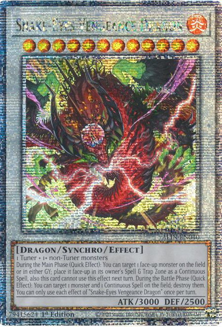 Snake-Eyes Vengeance Dragon (Quarter Century Secret Rare) - Alliance Insight YuGiOh trading card