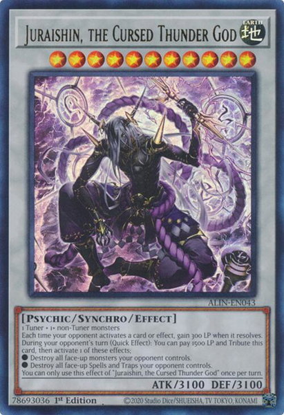 Juraishin, the Cursed Thunder God - Alliance Insight YuGiOh trading card