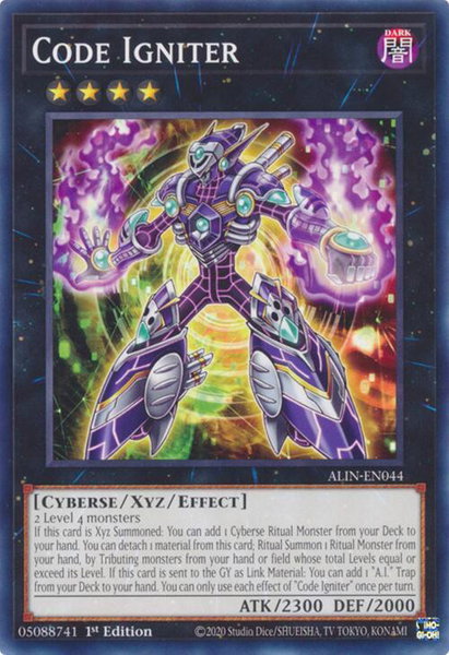 Code Igniter trading card from Alliance Insight Code Igniter - Alliance Insight YuGiOh trading card
