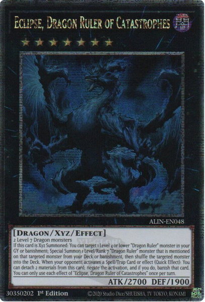 Eclipse, Dragon Ruler of Catastrophes (Quarter Century Secret Rare) trading card from Alliance Insight Eclipse, Dragon Ruler of Catastrophes (Quarter Century Secret Rare) - Alliance Insight YuGiOh trading card