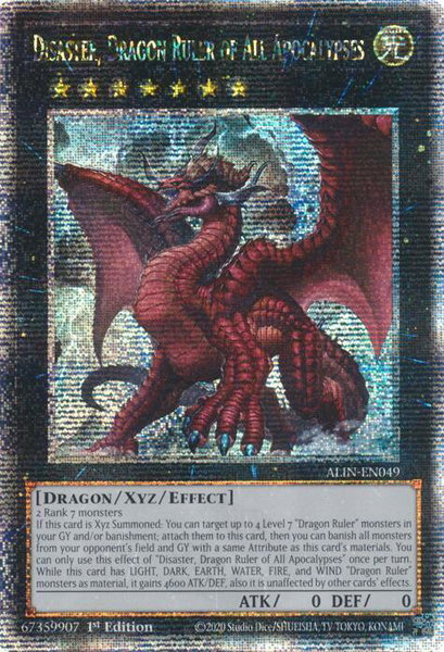 Disaster, Dragon Ruler of All Apocalypses (Quarter Century Secret Rare) - Alliance Insight YuGiOh trading card