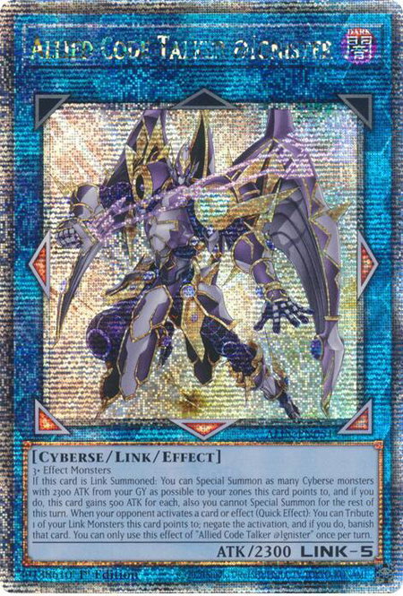 Allied Code Talker @Ignister (Quarter Century Secret Rare) - Alliance Insight YuGiOh trading card