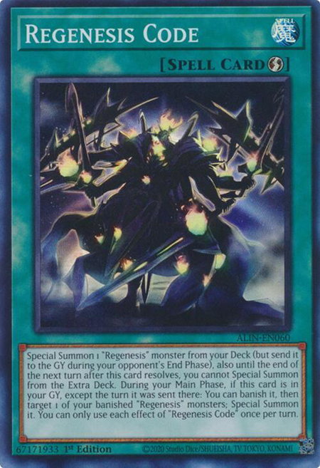 Regenesis Code trading card from Alliance Insight Regenesis Code - Alliance Insight YuGiOh trading card