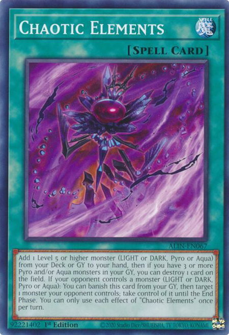 Chaotic Elements trading card from Alliance Insight Chaotic Elements - Alliance Insight YuGiOh trading card