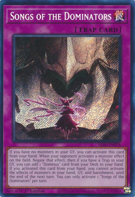 Songs of the Dominators - Alliance Insight YuGiOh trading card