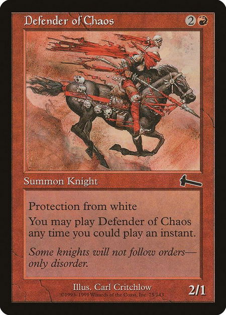 Defender of Chaos - Urza's Legacy Magic: The Gathering trading card