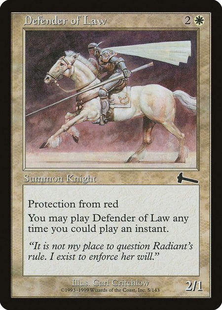 Defender of Law - Urza's Legacy Magic: The Gathering trading card