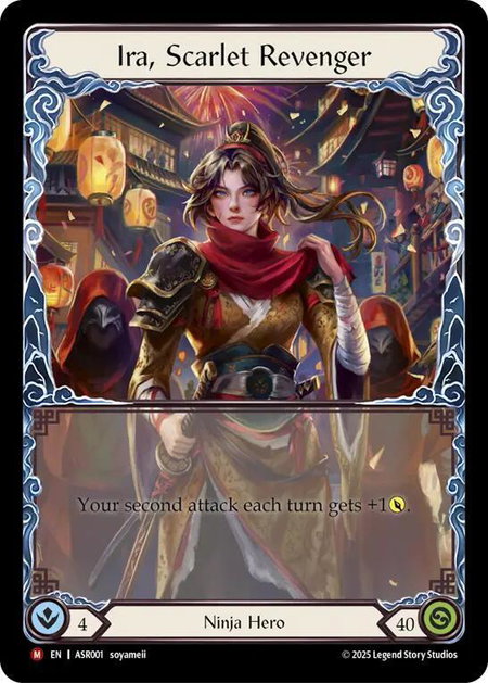 Ira, Scarlet Revenger trading card from Armory Deck: Ira Ira, Scarlet Revenger - Armory Deck: Ira Flesh and Blood trading card