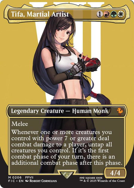 Tifa, Martial Artist (Borderless) - Commander: FINAL FANTASY Magic: The Gathering trading card