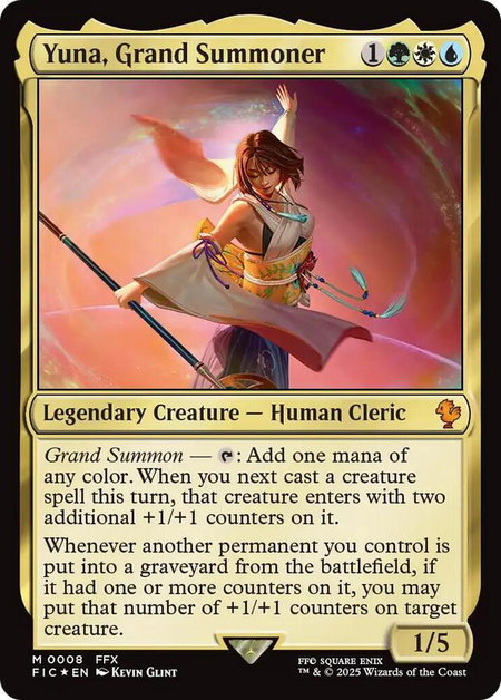 Yuna, Grand Summoner - Commander: FINAL FANTASY Magic: The Gathering trading card