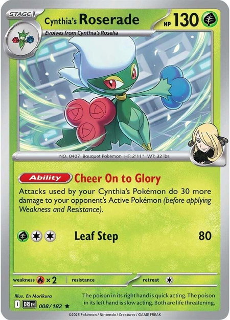 Cynthia's Roserade - SV10: Destined Rivals Pokémon trading card