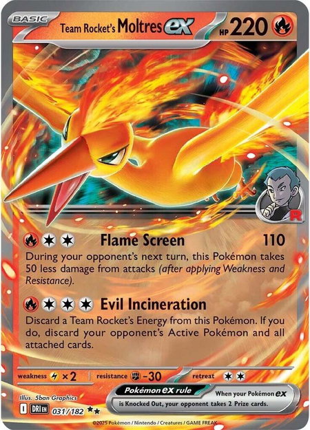 Team Rocket's Moltres ex - SV10: Destined Rivals Pokémon trading card