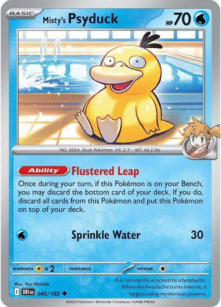 Misty's Psyduck trading card from SV10: Destined Rivals Misty's Psyduck - SV10: Destined Rivals Pokémon trading card