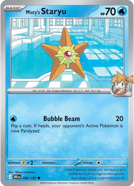 Misty's Staryu trading card from SV10: Destined Rivals Misty's Staryu - SV10: Destined Rivals Pokémon trading card