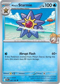Misty's Starmie - SV10: Destined Rivals (DRI) #047/182 - Uncommon Pokémon Trading Card