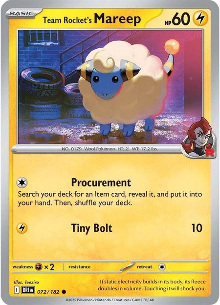 Team Rocket's Mareep - SV10: Destined Rivals Pokémon trading card