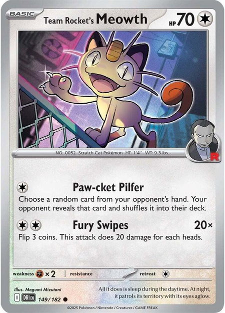 Team Rocket's Meowth - SV10: Destined Rivals Pokémon trading card