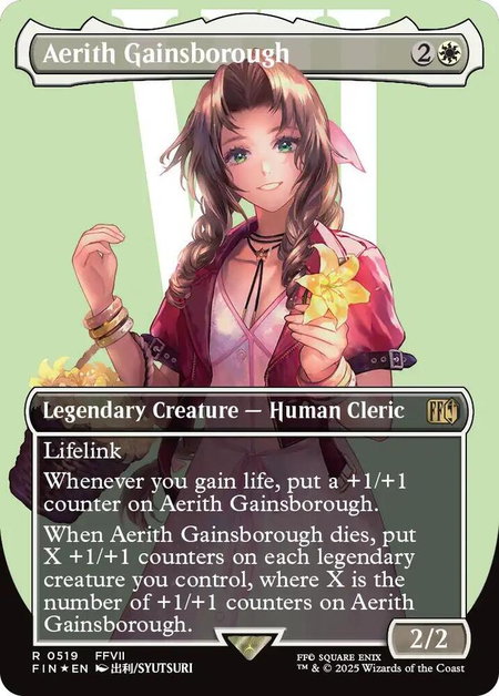 Aerith Gainsborough (Borderless) (Surge Foil) - FINAL FANTASY Magic: The Gathering trading card
