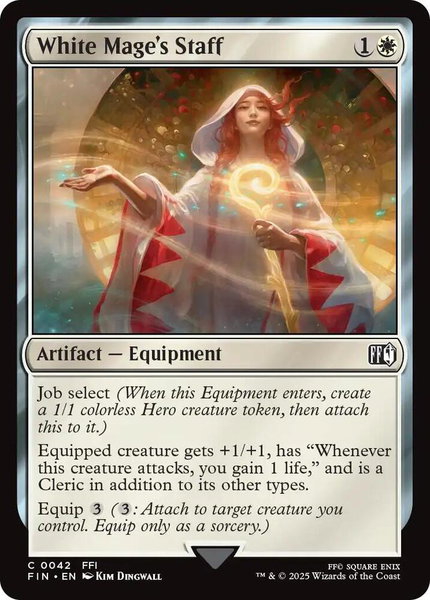 White Mage's Staff trading card from FINAL FANTASY White Mage's Staff - FINAL FANTASY Magic: The Gathering trading card