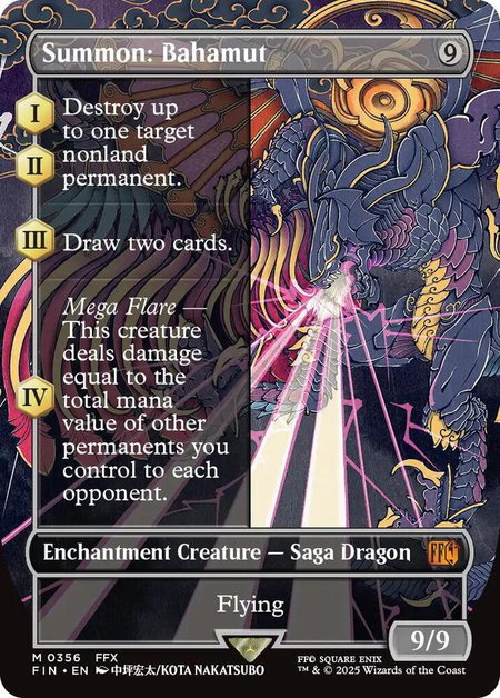 Summon: Bahamut (Borderless) - FINAL FANTASY Magic: The Gathering trading card