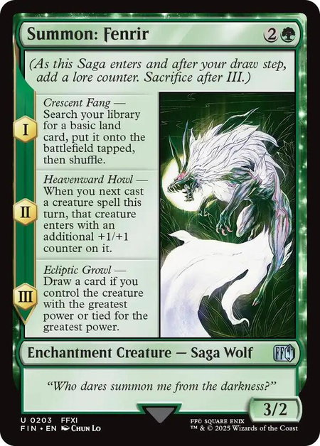 Summon: Fenrir - FINAL FANTASY Magic: The Gathering trading card