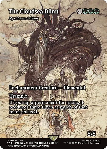 The Cloudsea Djinn - Nyxbloom Ancient (Showcase) - FINAL FANTASY: Through the Ages Magic: The Gathering trading card