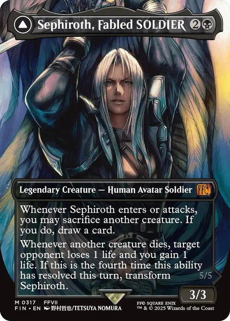 Sephiroth, Fabled SOLDIER (0317) (Borderless) - FINAL FANTASY Magic: The Gathering trading card