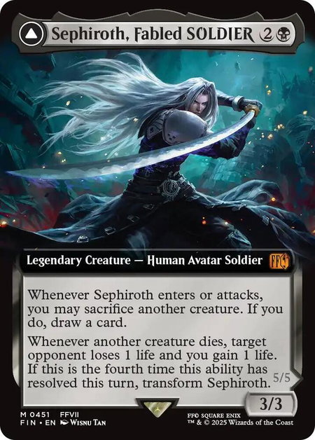 Sephiroth, Fabled SOLDIER (Extended Art) - FINAL FANTASY Magic: The Gathering trading card