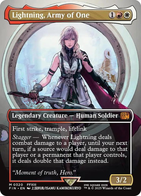 Lightning, Army of One (0320) (Borderless) - FINAL FANTASY Magic: The Gathering trading card