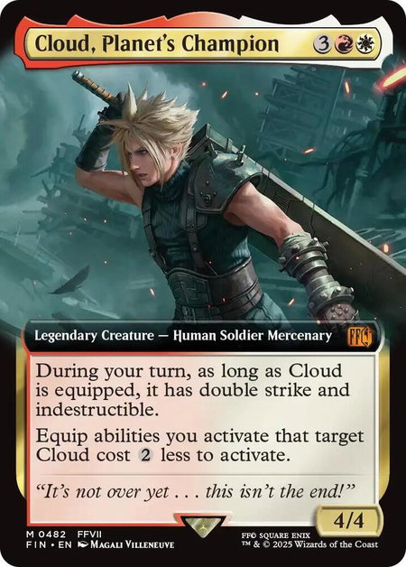 Cloud, Planet's Champion (Extended Art) - FINAL FANTASY Magic: The Gathering trading card