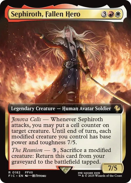 Sephiroth, Fallen Hero (Extended Art) - Commander: FINAL FANTASY Magic: The Gathering trading card