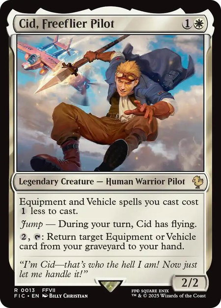 Cid, Freeflier Pilot - Commander: FINAL FANTASY Magic: The Gathering trading card