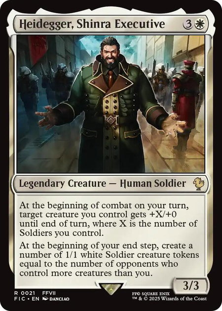 Heidegger, Shinra Executive - Commander: FINAL FANTASY Magic: The Gathering trading card