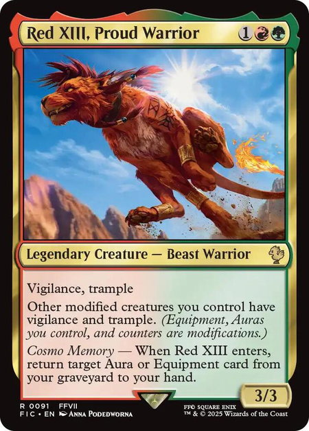Red XIII, Proud Warrior - Commander: FINAL FANTASY Magic: The Gathering trading card