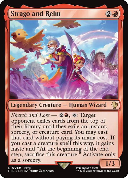 Strago and Relm - Commander: FINAL FANTASY Magic: The Gathering trading card