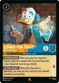 Ludwig Von Drake - All-Around Expert - Reign of Jafar (8) #7/204 - Rare Disney Lorcana Trading Card